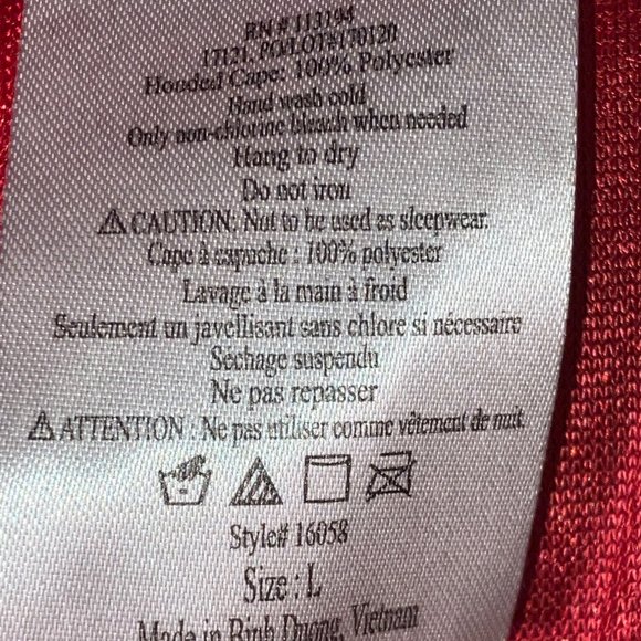 Halloween Costume Red Riding Hood Infant Large - Picture 12 of 13